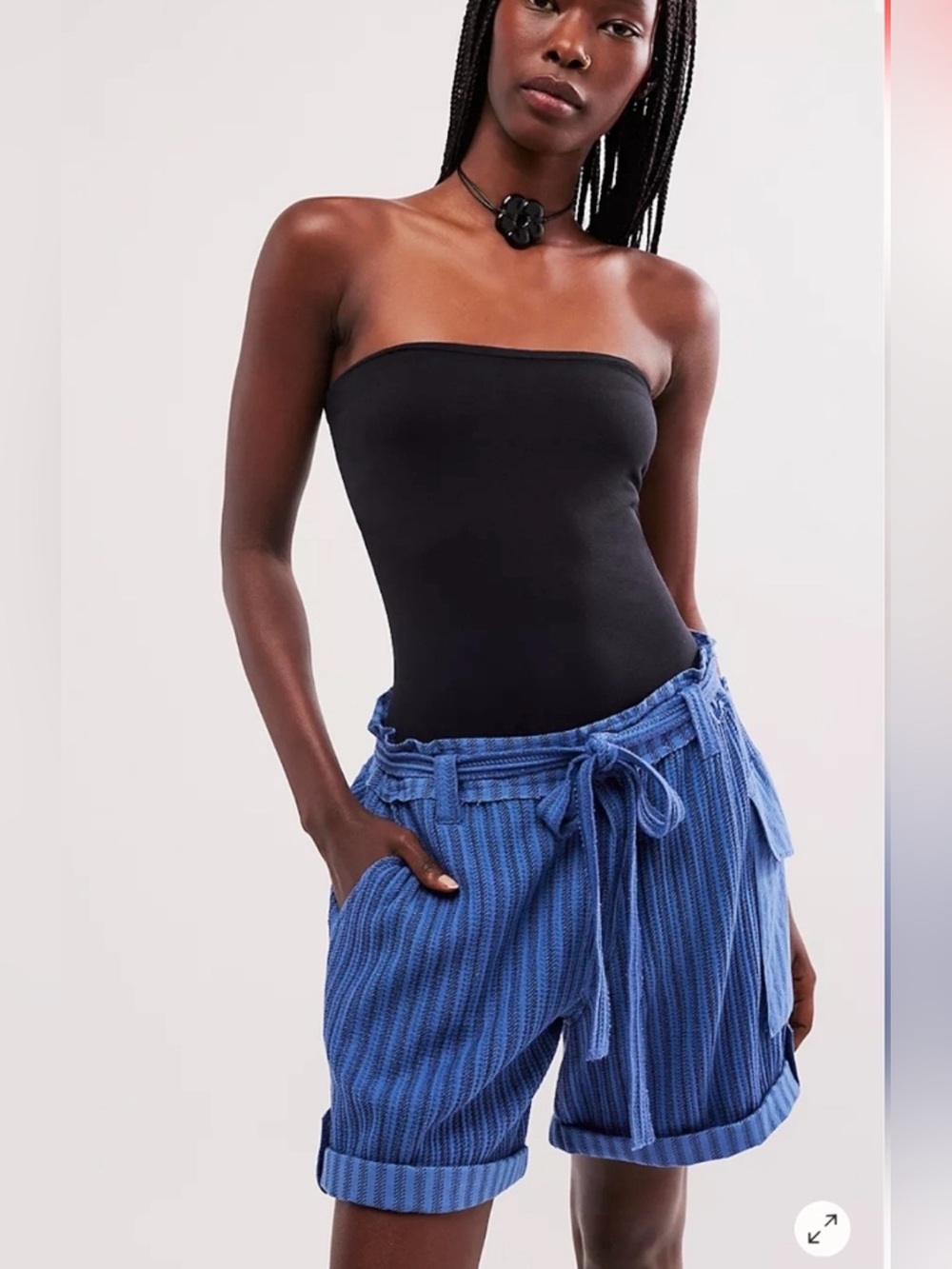 FREE PEOPLE BLUE ONE HARRISON STRIPED SHORTS SIZE XS!!
